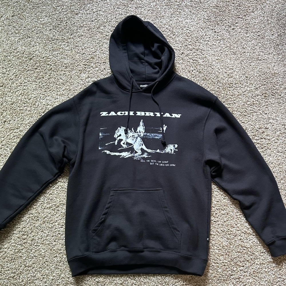 Zach Bryan Tour Merch Black Hoodie L
